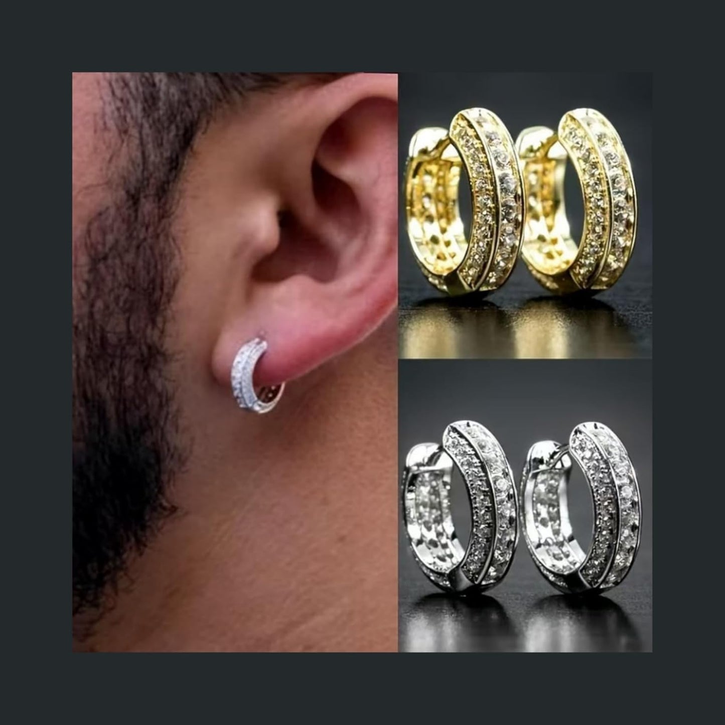 Stylish cubic zirconia hoop earrings in gold and silver for a glamorous look