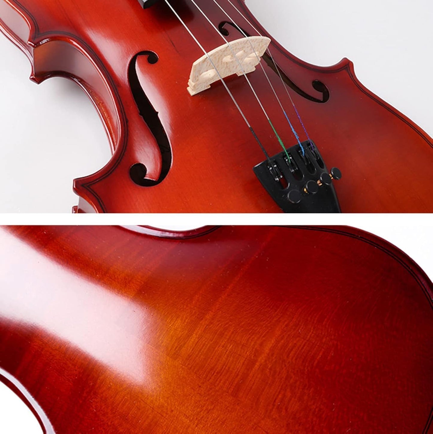 TYUAN solid wood violin 4/4 adult with finely crafted body and quality strings for exceptional sound