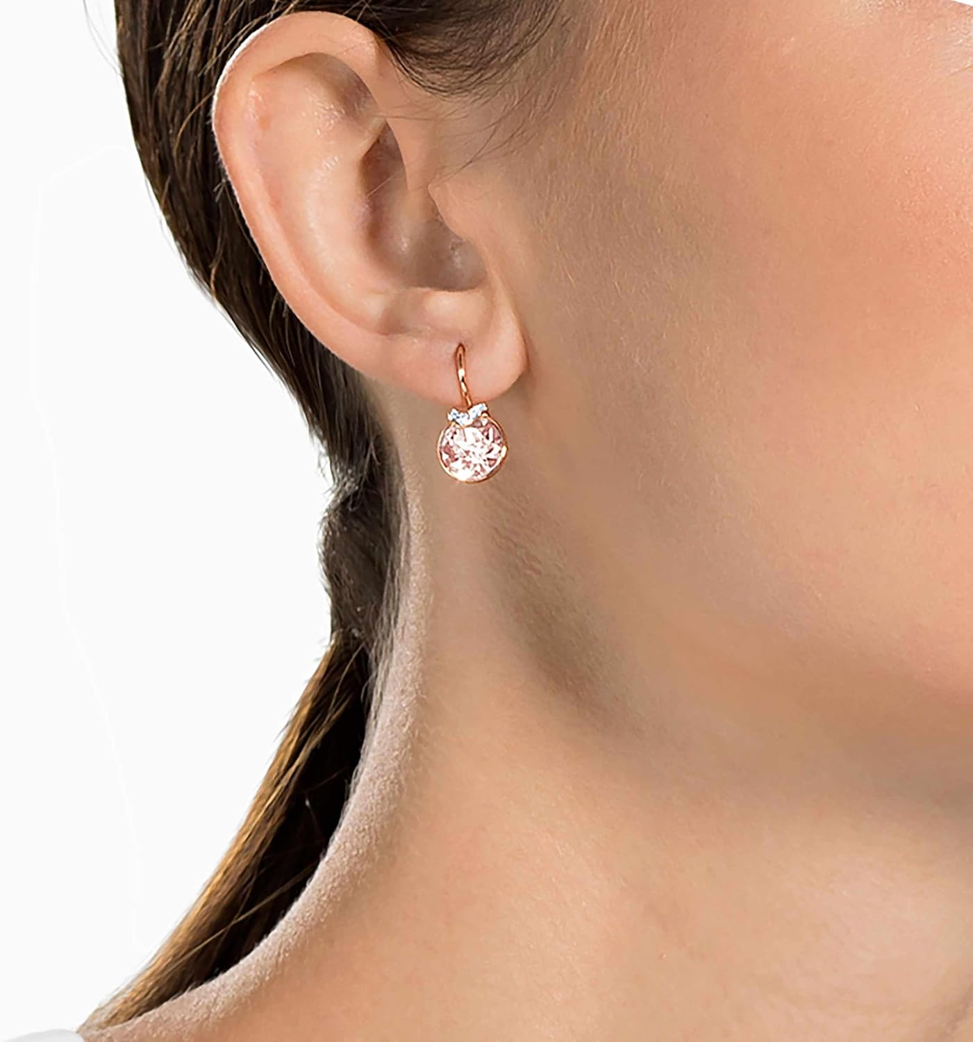 Swarovski Bella earrings in rose gold featuring sparkling crystal design for elegant look