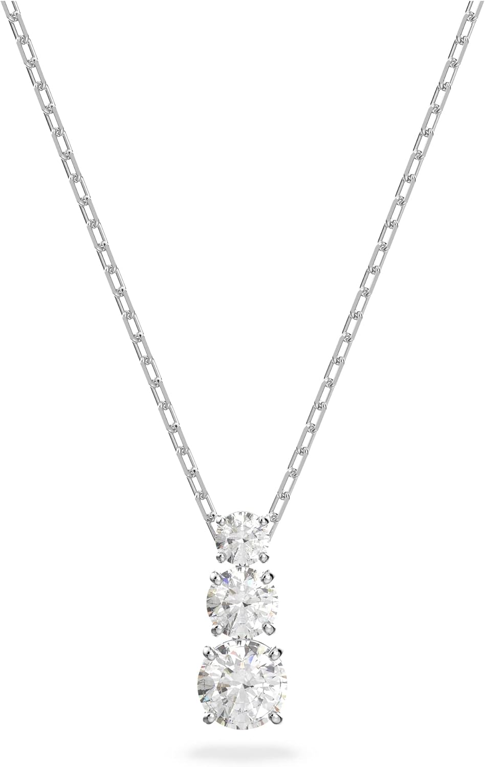 Elegant Swarovski Stilla jewelry necklace with three sparkling crystals on a delicate chain