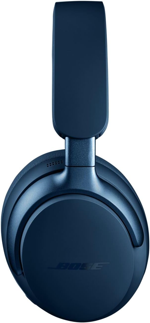 Bose wireless headphones in navy blue with sleek design and comfortable padding for high-quality sound