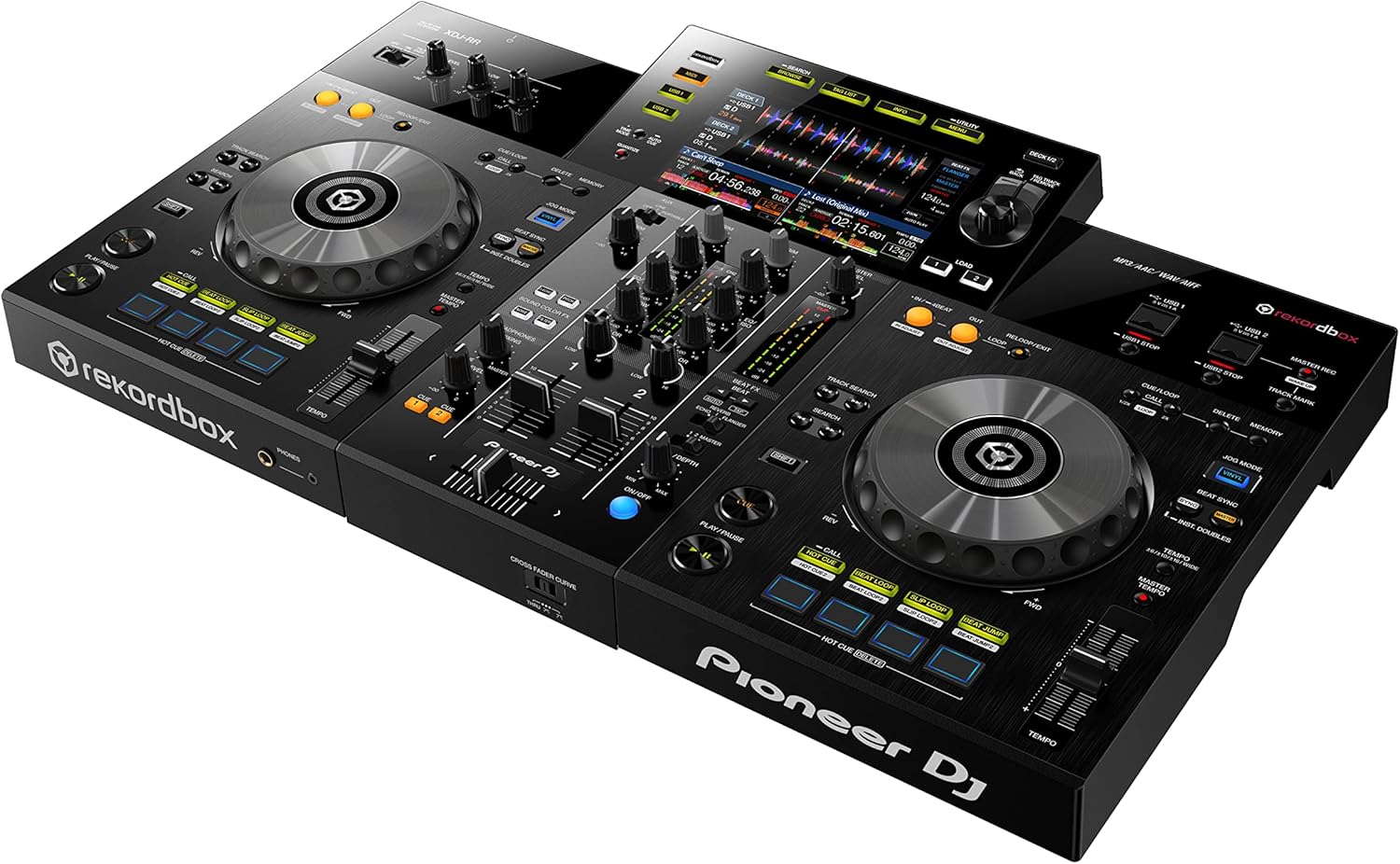 Pioneer DJ XDJ-RR controller with dual jog wheels and customizable controls for DJs and music events