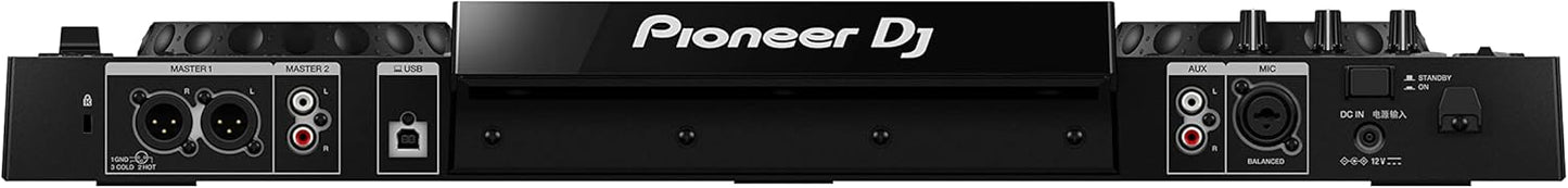 Back view of Pioneer DJ XDJ-RR controller with input and output ports for DJs