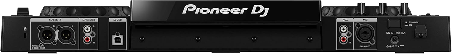 Back view of Pioneer DJ XDJ-RR controller with input and output ports for DJs