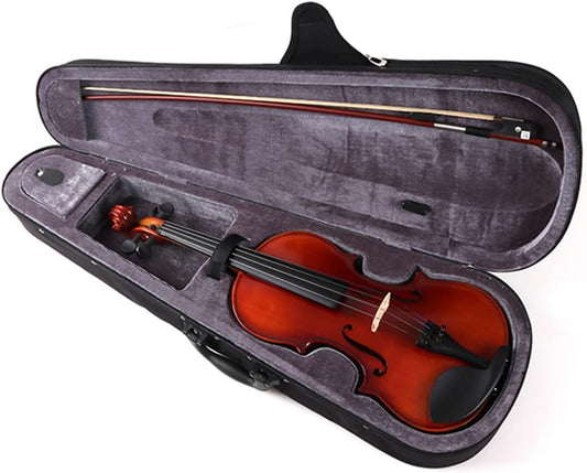 TYUAN solid wood violin 4/4 adult in a protective case with bow and interior padding