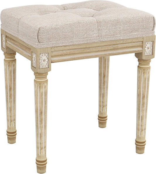 Elegant upholstered bedroom bench with tufted fabric and decorative legs for stylish interior decor